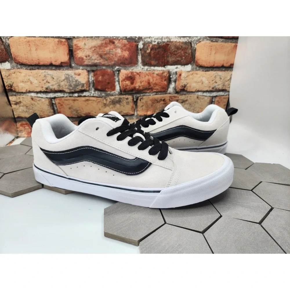 Vans Knu Skool Suede White Black  Size US 13 Men's New Rare Panda Sneakers